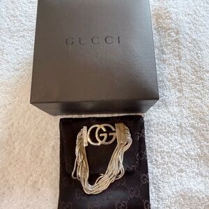 Gucci Silver Multi-Strand GG Logo Bracelet